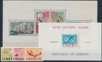 1960-1964 Olimpia motívum 7 klf sor + 3 klf blokk