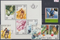 Belgium 1982 Sport sor Mi 2091-2094 + blokk 52 + Svájc 2008 Mi 2045
