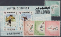 Laosz 1968 Olimpia sor Mi 244-247 + Umm al Qiwain 1968 Olimpia blokk Mi 12