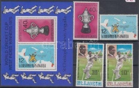 Krikett motívum St. Lucia 1968 sor Mi 221-222 +  St. Kitts 1976 sor Mi 315-316 + blokk 6