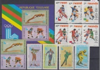 Togo 1980 Olimpia sor Mi 1414-1417 A + blokk 151 A + Ruanda 1986 Labdarúgás sor Mi 1340-1345 A