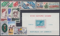 Sport motívum kis tétel Kamerun, Libéria 1964-1975 4 klf sor + 1 blokk