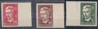 1950 Petőfi Sándor (III) vágott ívszéli sor (40f papírránc)