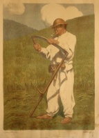 Helbing Ferenc (1870 - 1958) Aratómunkás, 1909/dedikálva Erdőssy Bélának