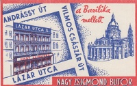 Nagy Zsigmond bútor. Nagy Zsigmond bútoráruházának szórólapja. 