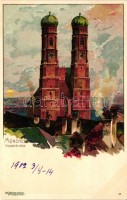 München, Frauenkirche, Verlag Emil Männer, litho