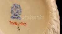 Herendi Viktória áttört tálka, kézzel festett, jelzett, apró repedéssel, m:4,5 cm, 10,5 cm