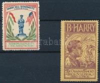 1927+1936 Harry Hill Bandholtz 1 db magyar és 1 db angol nyelvű (amerikai) levélzáró, a stecklap hátulján újságcikk szobrának leleplezéséről RR!