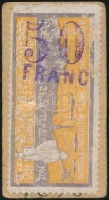 1902 Pozsony II. Mezőgazdasági Országos Kiállítás levélzáró 50 Franc felülbélyegzéssel jegyként hasznosítva