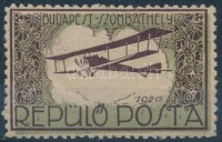 1920 Budapest - Szombathely Repülő Posta levélzáró (Balázs: 72.01 'R')
