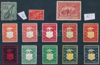 1934 10 db Miskolczi-Dalár Egyesület levélzáró + 1917 Hangversenyest R! + 1934 Magyar nóta estje R! + M.C.O.SZ levélzáró