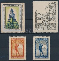 1926-1927 Bencés cserkészek nagytábora 4 klf levélzáró R!