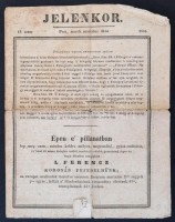 1835 A Jelenkor c. újság 18. száma benne I. Ferenc király halálhíréről szóló tudósítással