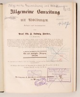 1856 Allgemeine Bauzeitung mit Abbildungen. Hrsg. C. F. L. Förster. Osztrák-Magyar Monarchia egyik legjelentősebb építészeti folyóiratának teljes évfolyama egybekötve. Számos kihajtható melléklettel. Korabeli félvászonkötésben,