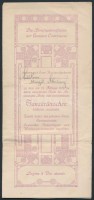 1912 Garnison Castelnuovo szecessziós táncmulatsági meghívó, 23x11cm/ 1912 Art Nouveau dance invitations at Castelnuovo Garnison, 23x11cm