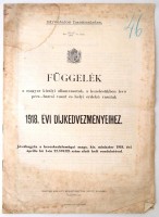 1918 Budapest, Függelék a magyar királyi államvasutak, a kezelésükben levő Pécs-barcsi vasút és helyi érdekű vasutak 1918. évi díjkedvezményeihez, hajtva, 11 p.