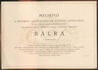 1929 A Fővárosi Alkalmazottak Nemzeti Szövetségének báljára szóló díszes meghívó és a bál táncrendje