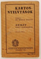 1935 Róza Dezső dr.:Karton - nyelvtanok: Német nyelvi sajátosságok. Bp., Kir. M. Egyetemi Nyomda.
