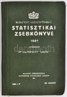 Budapest székesfőváros statisztikai zsebkönyve 1941. Szerk.: Illyefalvi I. Lajos. Bp., 1941. Budapest székesfőváros Statisztikai Hivatala. Kiadói vászonkötésben.