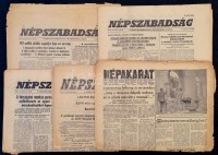 1956 november-december: Népszabadság (4×) és Népakarat (1×) újságok, összesen 5 db