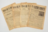 1956 Magyar Honvéd. A Magyar Honvédség Lapja, 6 db, 1956. november 1., 12.,19.,20.,22.,23., I. évf.,3., 6.-8.,10.-11., benne a forradalom híreivel, változó állapotban. A Magyar Honvéd 1956-ban október-novemberben, több mint egy hónapon