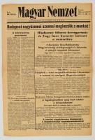1956 Magyar Nemzet. 1956. november 2., XIX. évfolyam, 256 szám. Benne a forradalom híreivel, a hajtásoknál kisebb szakadással.