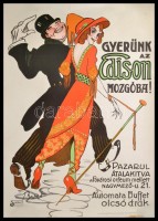 1968 'Gyerünk az Edison mozgóba!' - reprint plakát, szakadással, 98x68 cm