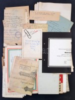 cca 1910-1980 Vegyes régi papírrégiség tétel (okmányok, képeslapok, oklevelek, küldemények, Hogyan éljen a gyomor- és bélbajos ember? Gazdasági és kertészeti füzetek, Vasárnapi könyv, stb.) / collection of mixed printed materials