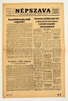 1956 Népszava. Szociáldemokrata Párt központi lapja, 1956. november 1., 77. évfolyam 1. szám. Népszava eredetileg a Szociáldemokrata Párt lapja volt. 1948. június 12.-én a Szociáldemokrata Párt egyesült a Magyar Komunista Párttal,