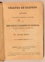 Tesauro de Requejo reformado, y nuevamente aumentado y corregido por Don Antonio Martin de Heredia. Segunda edicion. Madrid, 1838, Alejandro Gomez. Egészbőr kötés, kopottas állapotban.