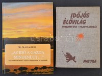 2 db időjárással kapcsolatos könyv: Herczegh Éva - Vojnits András: Időjós élővilág. (1981); Oláh Gábor: Az idő gazda mindenütt (1986). Vászon-, ill. kartonált papírkötésben, jó állapotban.