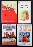 3 db gyógyítás témájú könyv: Hurdle, J. Frank: Házi gyógyítás (é. n.); Biegelbauer Pál: Gyógyító illatok (1990); Berente Ági: Keleti gyógymódok kézikönyve (é. n.); MacRitchie, J.: Csi Kung (1994). Papírkötésben, jó