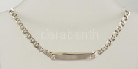 Ezüst(Ag) gravírozható karkötő, jelzett, h: 19,5 cm, nettó: 6,6 g