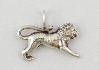 Ezüst(Ag) oroszlán függő, jelzett, 2,3x1,8 cm, nettó: 2,1 g