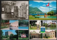 61 db MODERN vegyes témájú képeslap, magyar és külföldi városképes lapok, belsők, folklór, vallás; sok használatlan / 61 MODERN mixed themed postcards, Hungarian and European townview postcards, interiors, folklore, religion; many