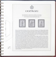 Lindner gyűrűs borító Vatikán felirattal benne előnyomott falcmentes albumlapok Vatikán 1995-1997 bélyegek, FDC-k, bélyegfüzetek, díjjegyesek részére