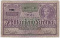 Ausztria 1924. 10.000K T:III-
Austria 1924. 10.000 Kronen C:VG
Krause 85.