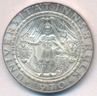 Ausztria 1970. 50Sch Ag '300 éves az Innsbrucki Egyetem' T:1-
Austria 1970. 50 Schilling '300th Anniversary - Innsbruck University' C:AU 
Krause KM#2908