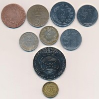 28db vegyes magyar és külföldi fémpénz + Németország / Weimari Köztársaság 1924D 10pf Al-Br + Románia 1924. 2L Cu-Ni (2xklf) T:2,2-,3 ph. 28pcs of mixed coins + Germany / Weimar Republic 1924D 10 Pfennig Al-Br + Romania 1924. 2 Lei Cu-Ni