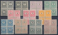1898 Feketeszámú krajcáros 11 db 4-es tömb (*180.000) szép minőség