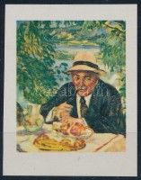 1967 Festmények III. 2Ft vágott bélyeg arany színnyomat nélkül. A szakirodalomban ismeretlen. / Mi 2347, gold colour print omitted. Not mentioned in the philatelic literature. Certificate: Glatz