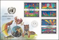 Bécs, Genf, New York 1992 Föld Csúcstalálkozó, Rio de Janeiro  6 klf pár Mi 129-132, 215-218, 629-632 FDC-n