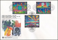 Bécs, Genf, New York 1992 Föld Csúcstalálkozó, Rio de Janeiro  3 klf négyestömb Mi 129-132, 215-218, 629-632 FDC-n