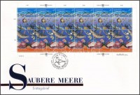 1992 A tiszta tengerekért teljes ív Mi 127-128 FDC-n