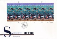 1992 A tiszta tengerekért teljes ív Mi 213-214 FDC-n