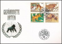 1995 Veszélyeztetett állatok (III) sor Mi 263-266 FDC-n
