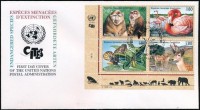 1998 Veszélyeztetett állatok VI ívsarki négyestömb Mi 330-333 FDC-n