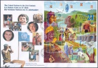 2000 ENSZ a 21. században blokk Mi 14 FDC-n
