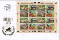 2002 Veszélyeztetett állatok teljes ív Mi 434-437 FDC-n