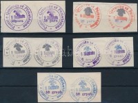 1913 Hivatalos sor 5 értéke párban Mi 18-20 + 22-23